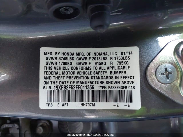 Honda Civic Sedan Lx 2014 19XFB2F52EE011356 Image 16