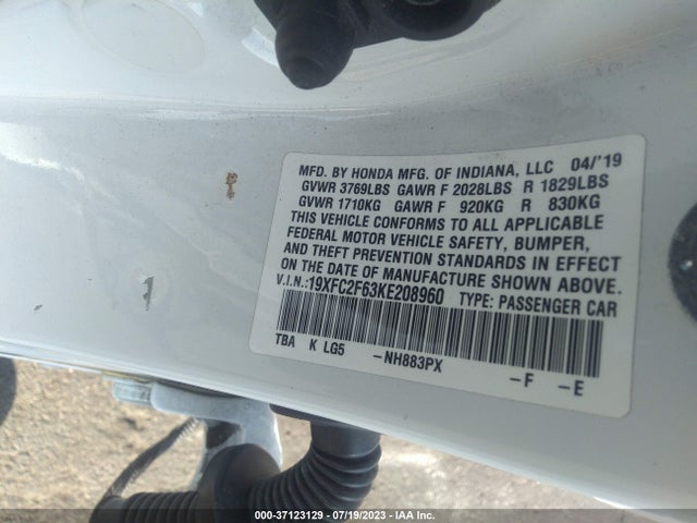 Honda Civic Sedan Lx 2019 19XFC2F63KE208960 Image 9