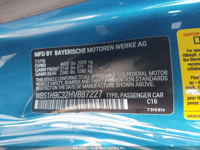2017 BMW M2, VIN: WBS1H9C32HV887227