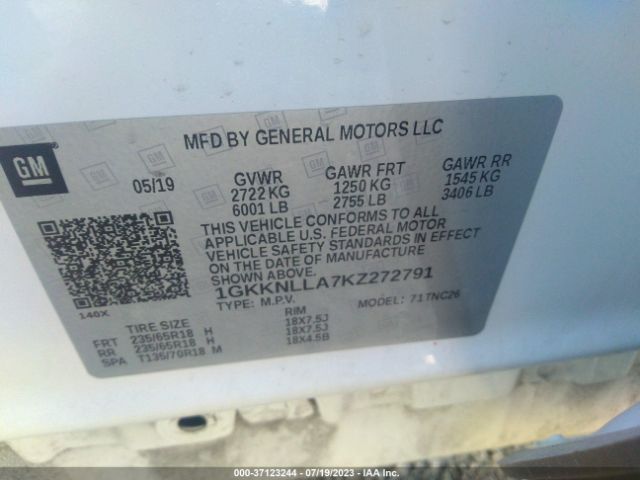 1GKKNLLA7KZ272791 GMC ACADIA SLE
