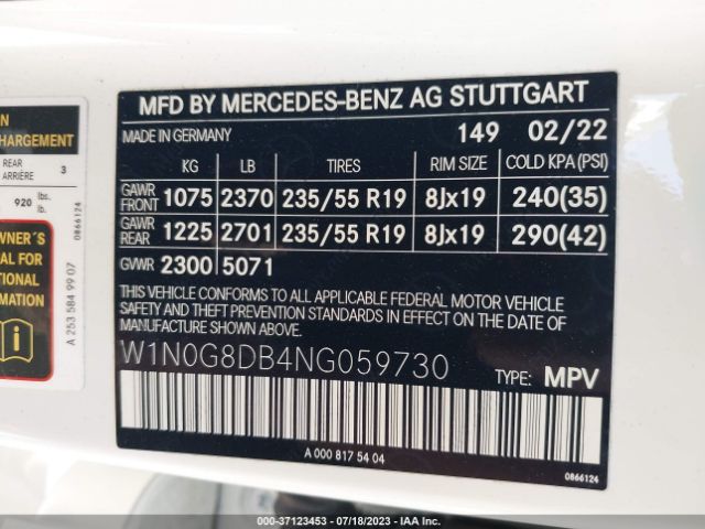 W1N0G8DB4NG059730 Mercedes-Benz Glc Glc 300
