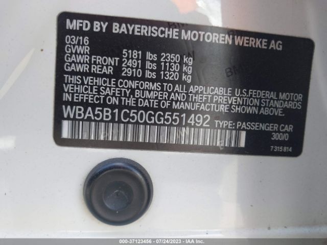 WBA5B1C50GG551492 BMW 5 Series 535i