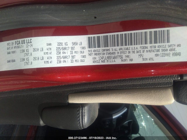 1C4PJLAB5FW607756 Jeep Cherokee Sport