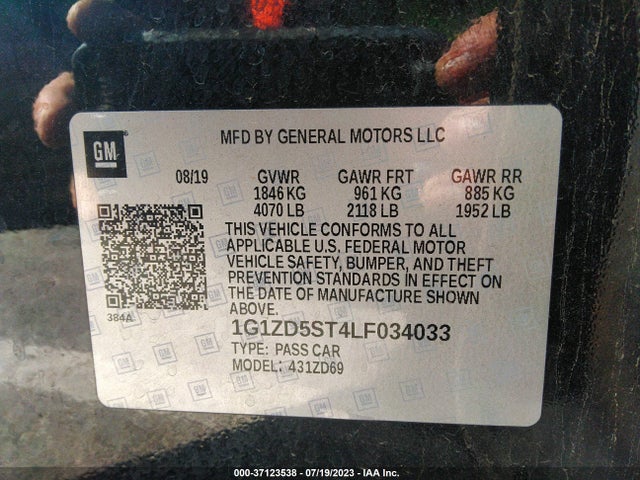 Chevrolet MALIBU LT 2020 1G1ZD5ST4LF034033 Image 9