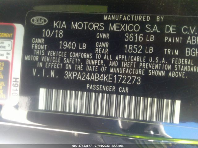 3KPA24AB4KE172273 KIA RIO S