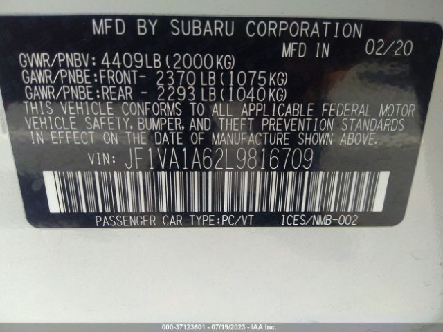 JF1VA1A62L9816709 Subaru WRX