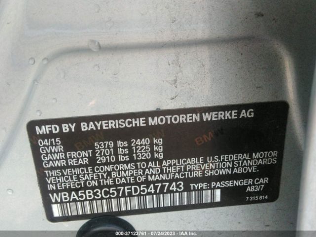 WBA5B3C57FD547743 BMW 5 Series 535i Xdrive