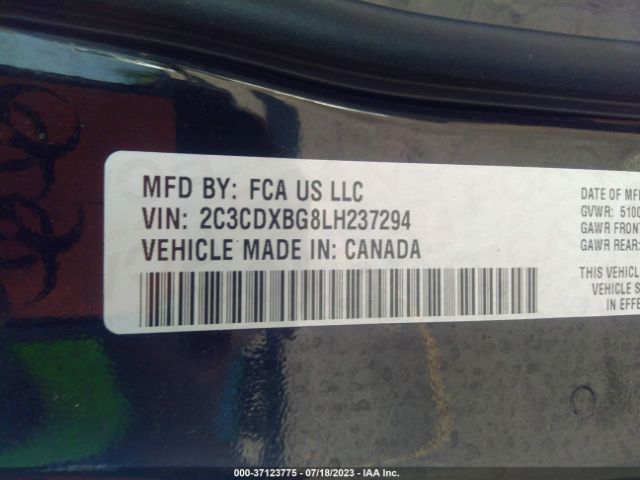 2C3CDXBG8LH237294 Dodge Charger Sxt