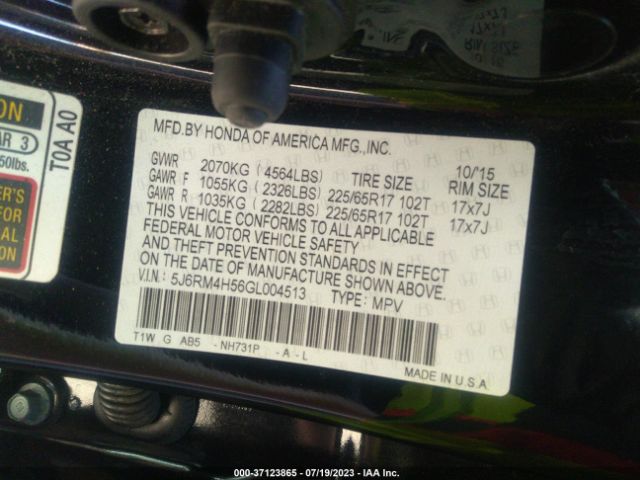 5J6RM4H56GL004513 Honda CR-V EX