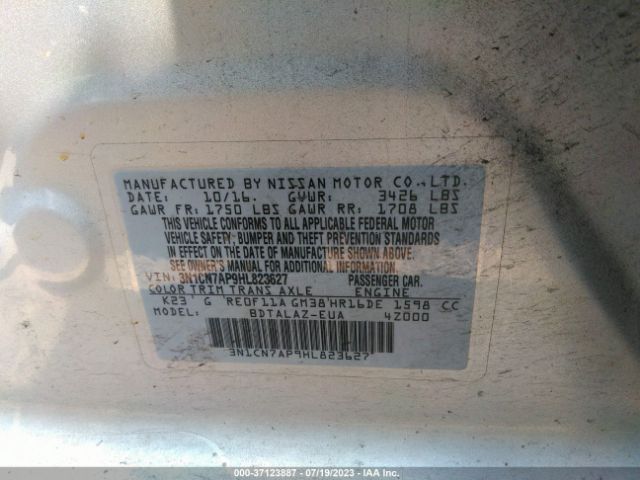 3N1CN7AP9HL823627 Nissan Versa Sedan S Plus