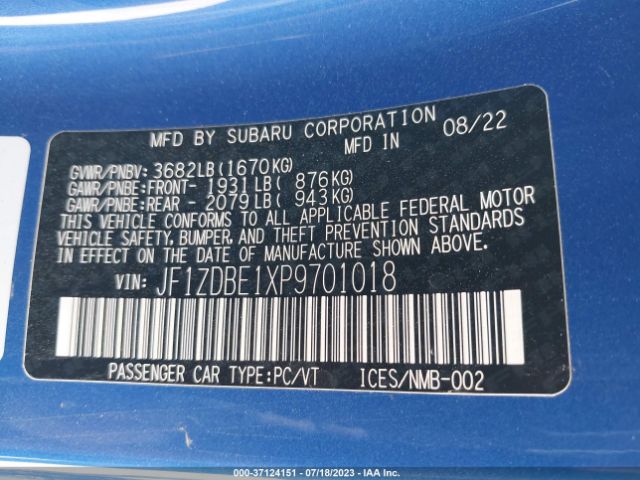 JF1ZDBE1XP9701018 Subaru Brz Limited