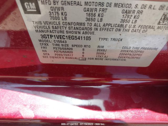 3GTP1VEC1EG541105 GMC Sierra 1500 Slt