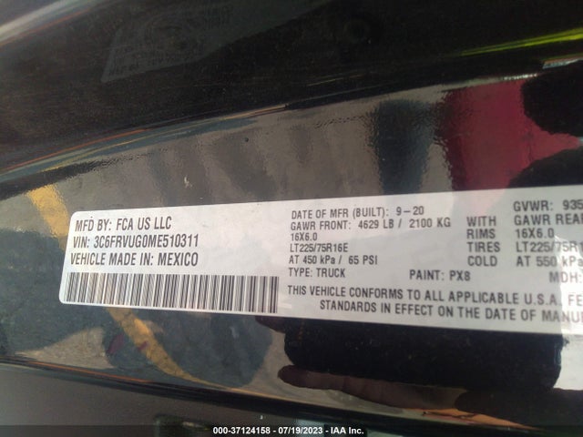 RAM Promaster Window Van 2021 3C6FRVUG0ME510311 Image 15