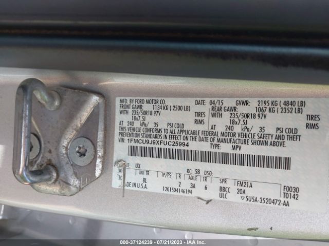 1FMCU9J9XFUC25994 Ford Escape Titanium