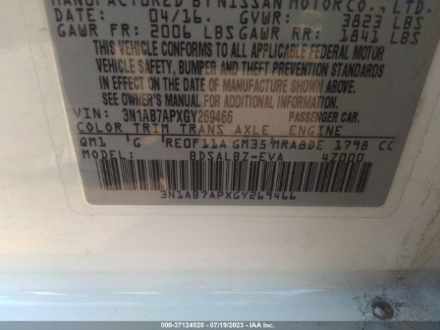 3N1AB7APXGY269466 Nissan SENTRA S