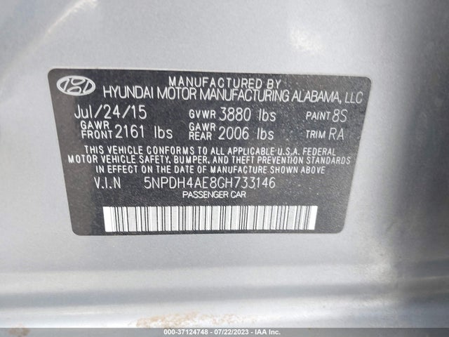 Hyundai ELANTRA SE 2016 5NPDH4AE8GH733146 Image 15