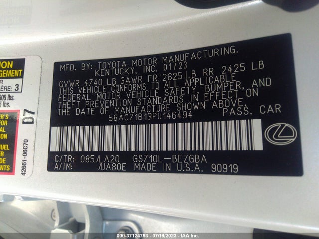 58ACZ1B13PU146494 Lexus Es Es 350