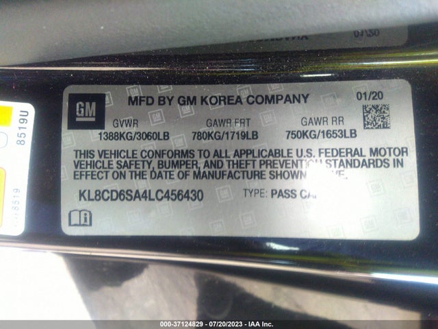 Chevrolet Spark Lt 2020 KL8CD6SA4LC456430 Image 9