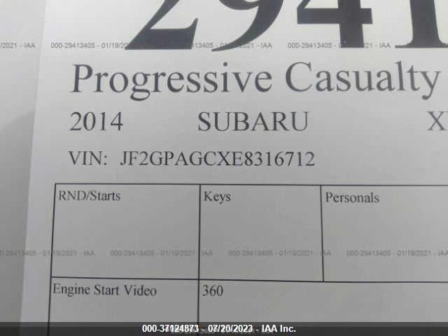 JF2GPAGCXE8316712 Subaru Xv Crosstrek Limited