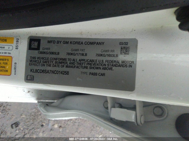 Chevrolet SPARK 1LT 2022 KL8CD6SA7NC014258 Image 9