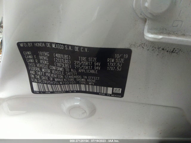 Honda HR-V LX 2020 3CZRU5H35LM700101 Image 9