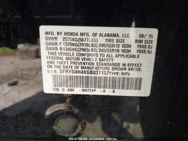 2016 ACURA MDX 5FRYD4H4XGB031157 Photo 8