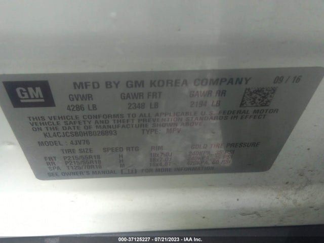 KL4CJCSB0HB026893 Buick Encore Essence