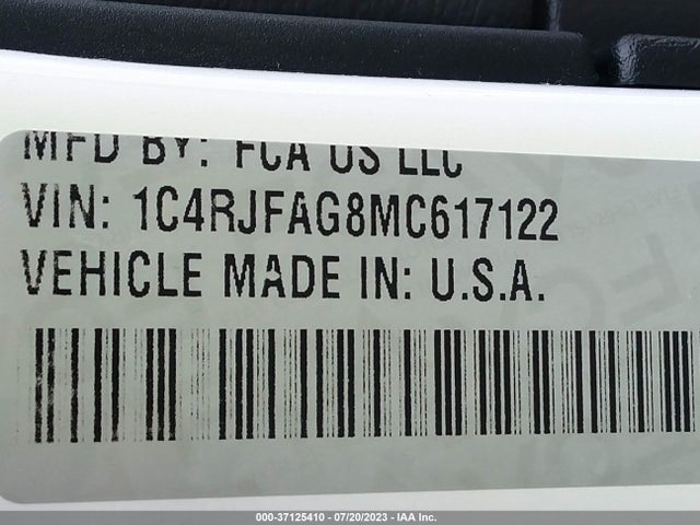 1C4RJFAG8MC617122 Jeep Grand Cherokee Laredo X
