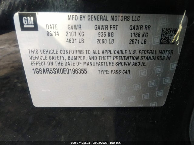 1G6AR5SX0E0196355 Cadillac Cts Sedan Luxury Rwd