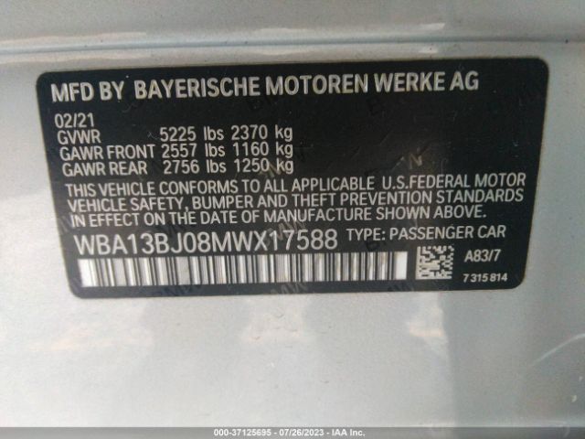 WBA13BJ08MWX17588 BMW 5 Series 530i Xdrive