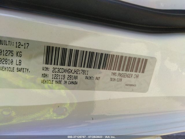 2C3CDXHGXJH217911 Dodge Charger Sxt Plus