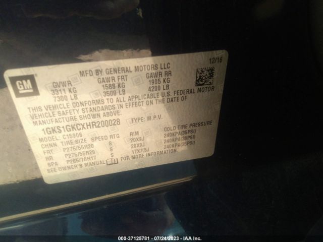 1GKS1GKCXHR200028 GMC Yukon Xl Slt