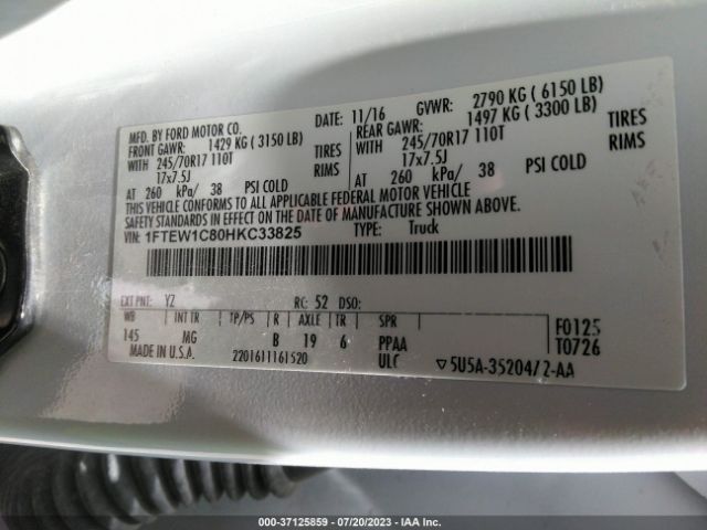 1FTEW1C80HKC33825 Ford F-150 Xlt