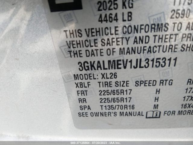 3GKALMEV1JL315311 GMC Terrain Sle
