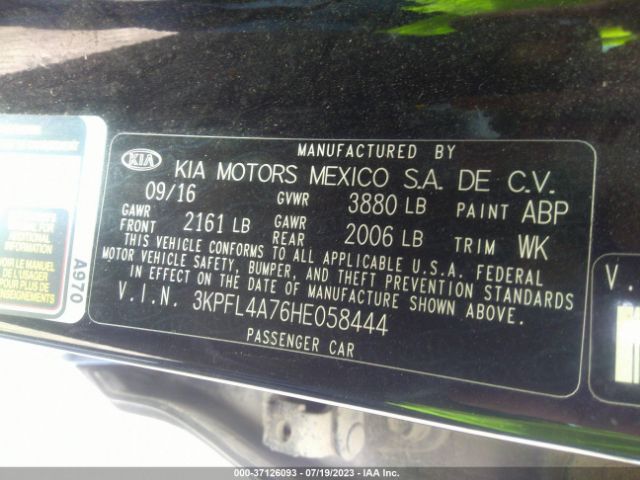 3KPFL4A76HE058444 KIA FORTE S
