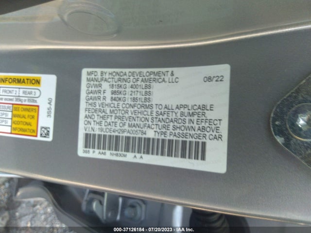 19UDE4H29PA005784 Acura Integra