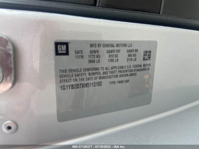 Chevrolet Corvette 1lt 2017 1G1YB2D7XH5112182 Image 9