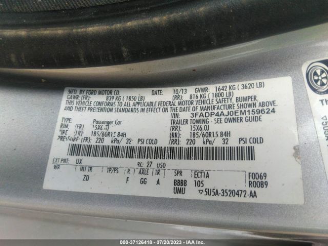 3FADP4AJOEM159624 Ford FIESTA S