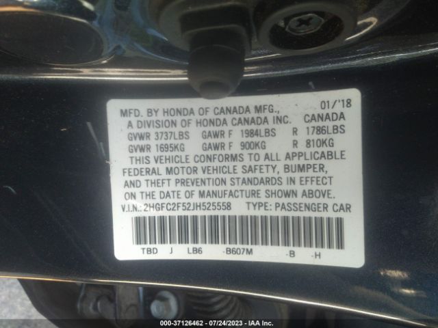 2HGFC2F52JH525558 Honda Civic Sedan Lx