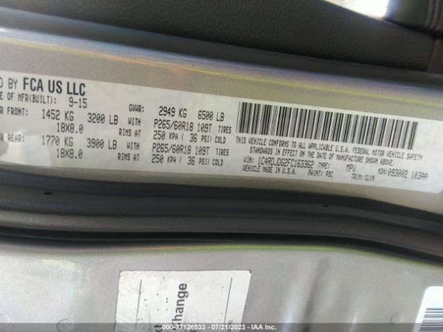 1C4RDJDG2FC163362 Dodge DURANGO LIMITED