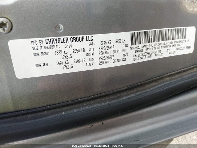 2014 CHRYSLER TOWN & COUNTRY TOURING-L 30TH VIN: 2C4RC1CG5ER329450