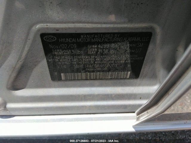 2010 HYUNDAI SONATA GLS PZEV VIN: 5NPET4AC9AH650205