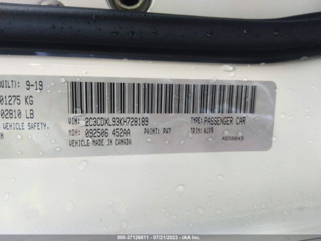 2C3CDXL93KH728189 Dodge Charger Srt Hellcat