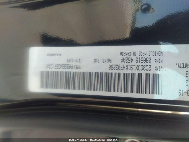 2C3CDXL91KH703260 Dodge Charger Srt Hellcat