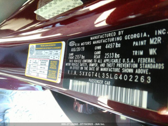 5XXGT4L35LG402263 KIA Optima Lx