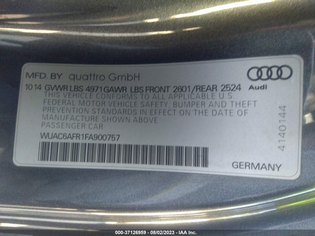 2015 Audi RS 5, VIN: WUAC6AFR1FA900757