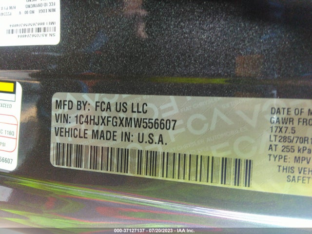 1C4HJXFGXMW556607 Jeep Wrangler