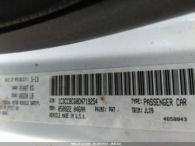 2013 CHRYSLER 200 LIMITED VIN: 1C3CCBCG0DN719254