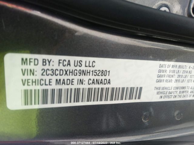 2C3CDXHG9NH152801 Dodge CHARGER GT