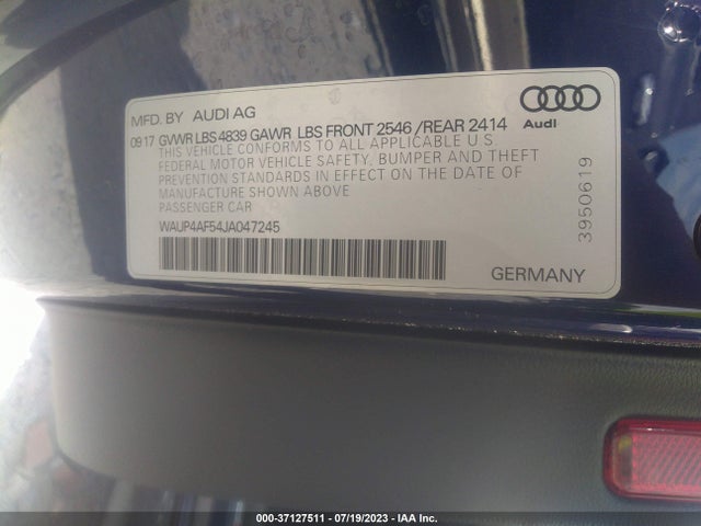 WAUP4AF54JA047245 Audi S5 Coupe Premium Plus